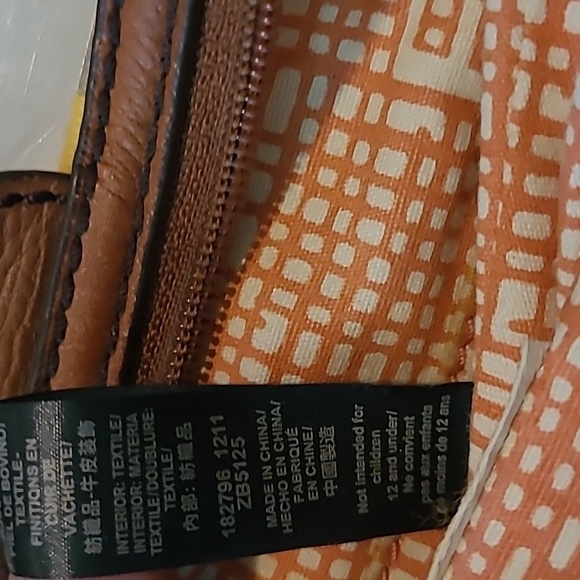 Fossil Key-Per Yellow Tan Ladybugs Coated Canvas Leather Top Handles Crossbody - Picture 13 of 15